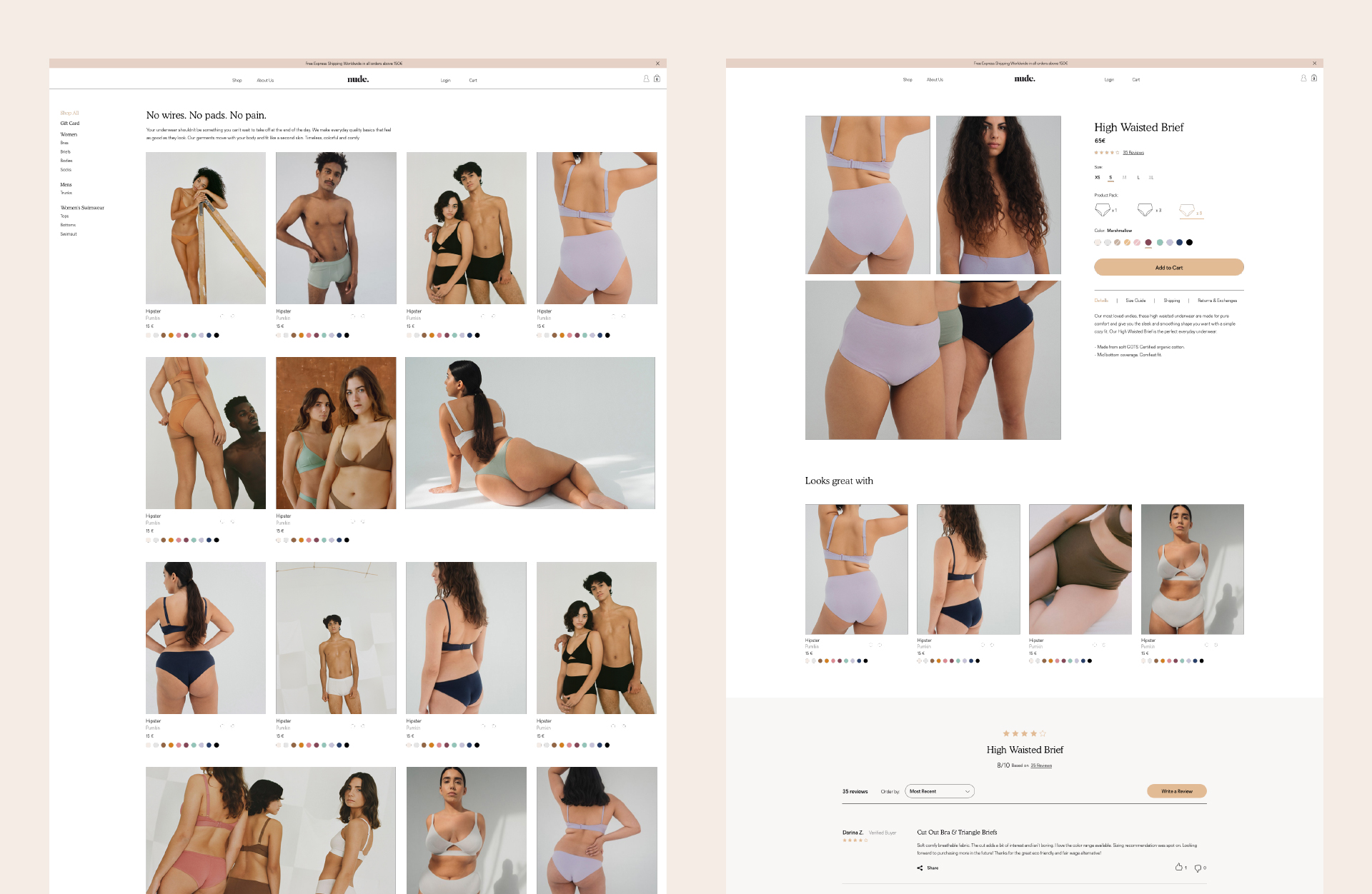 The Nude Label digital design by Gelpi Design