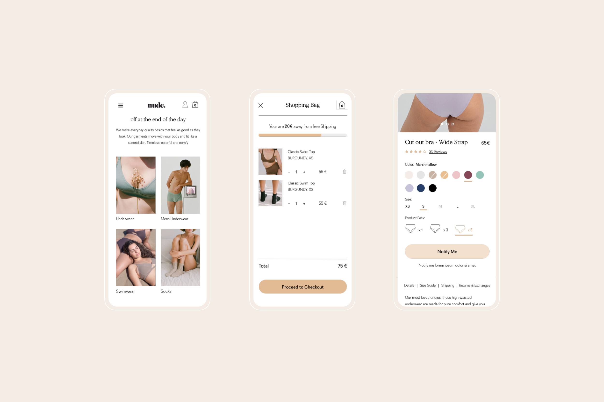 The Nude Label website design by Gelpi Design