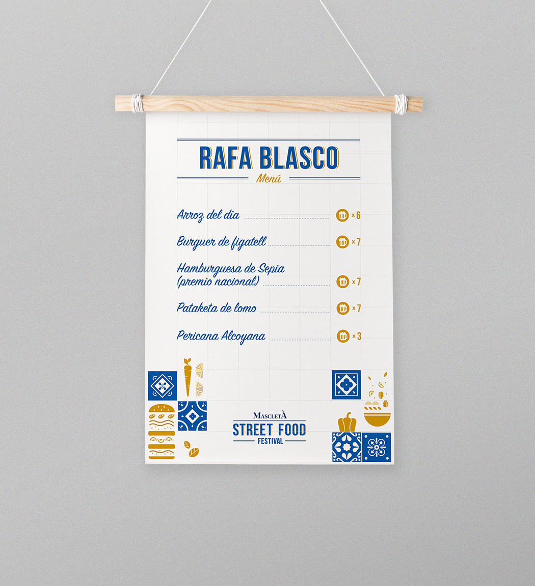 Mascletà Street Food Festival menu design by Gelpi Design