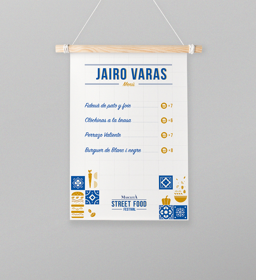Mascletà Street Food Festival menu design by Gelpi Design