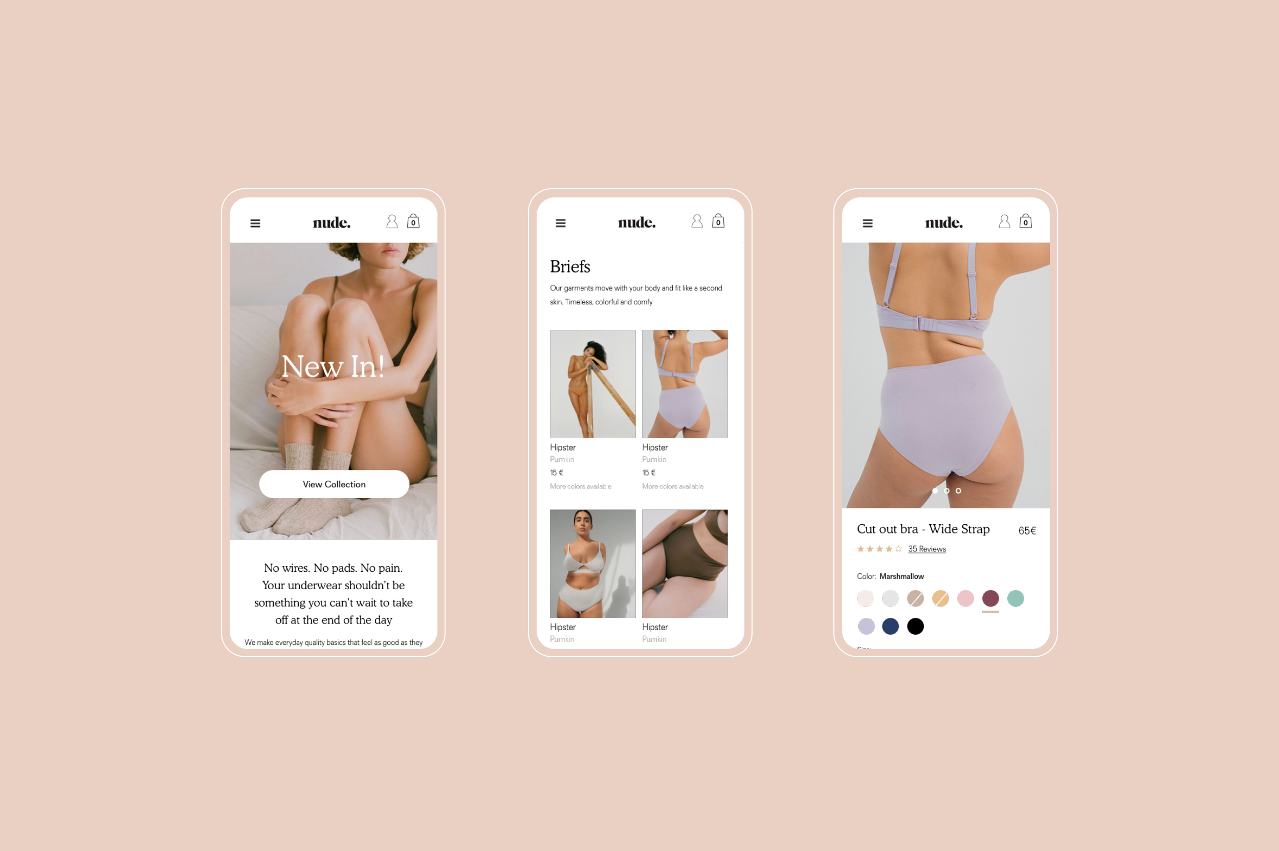 The Nude Label website design