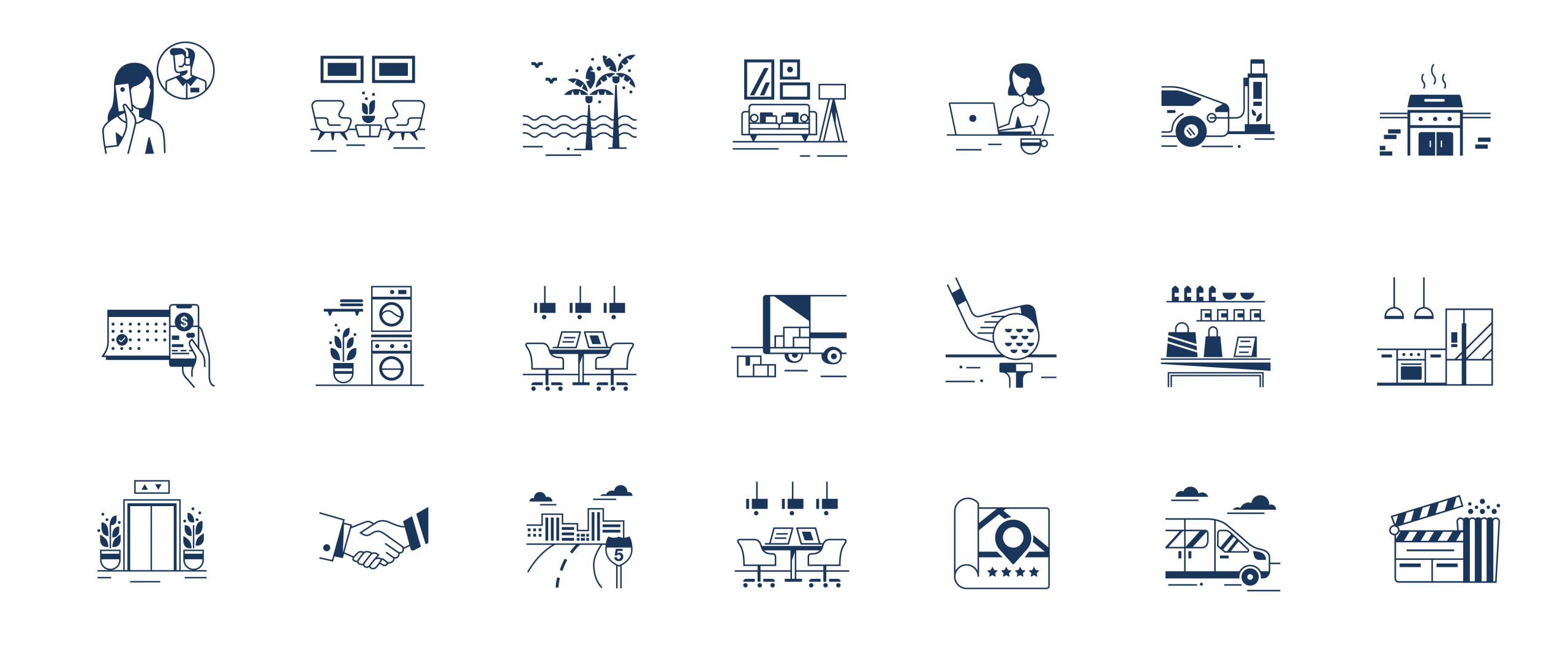 Gelpi Design Icons set design for Five by Five agency